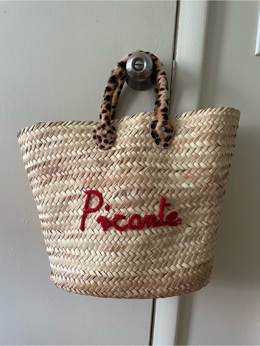 Poolside straw beach tote